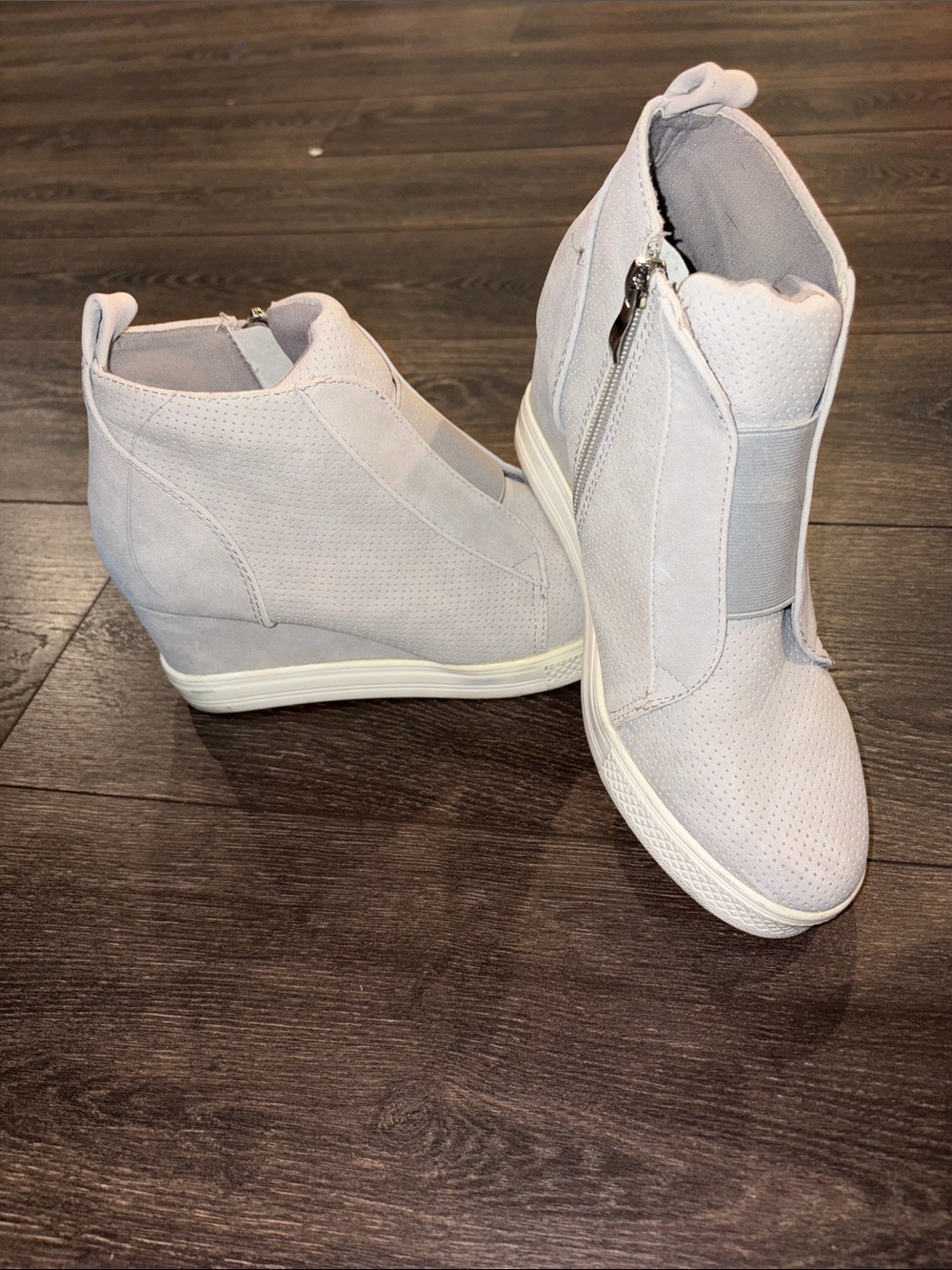 CCOCCI Light Gray Wedge Zip Sneaker Boot